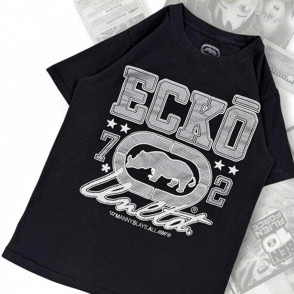 Vintage Y2K Ecko Unltd Skater Grunge Slim Fit Graphic Tee Shirt